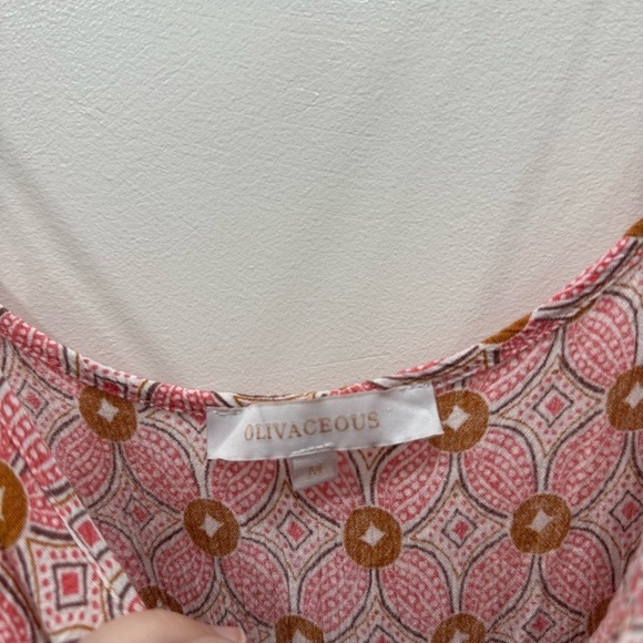 Olivaceous Spaghetti Strap Dress Side Slit Medium Pink Tie-Back - Picture 4 of 6